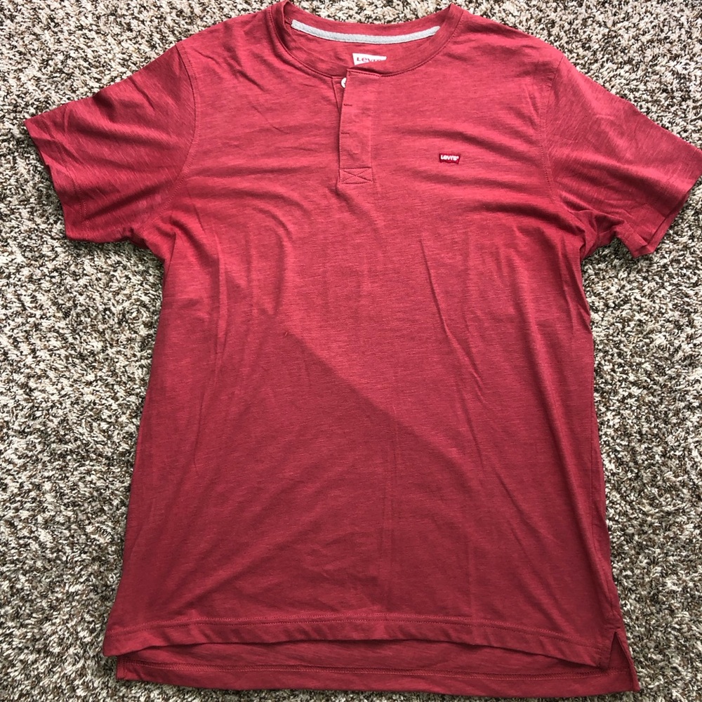 Red Levi’s shirt